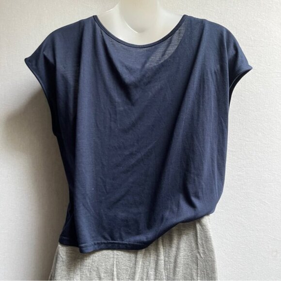 Stacy Chang Anthropologie Askew T shirt jersey layered Maxi Dress Sz XS - Picture 2 of 10